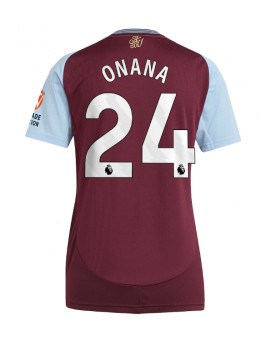 Aston Villa Amadou Onana #24 Zenski Domaci Dres 2024-25 Kratak Rukavima